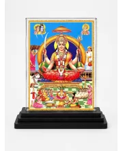 Santoshi Mata Acrylic Car Dashboard Showpiece | Double-Sided Santoshi Mata Photo Stand | 3 X 4 Inch Photo | Transparent Acrylic Frame With Black Base | Car Dashboard, Office & Table Decor (F70302)