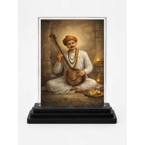 Sant Namdev Acrylic Car Dashboard Showpiece | Double-Sided Sant Namdev Photo Stand | 3 X 4 Inch Photo | Transparent Acrylic Frame With Black Base | Car Dashboard, Office & Table Decor (F70303) Sant Namdev Acrylic Car Dashboard Showpiece | Double-Sided Sant Namdev Photo Stand | 3 X 4 Inch Photo | Transparent Acrylic Frame With Black Base | Car Dashboard, Office & Table Decor (F70303)