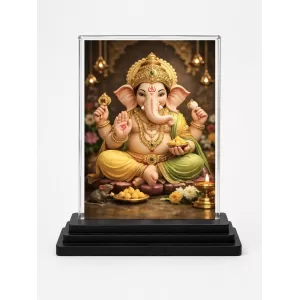 Lord Ganesha Acrylic Car Dashboard Showpiece | Double-Sided Lord Ganesha Photo Stand | 3 X 4 Inch Photo | Transparent Acrylic Frame With Black Base | Car Dashboard, Office & Table Decor (F70313) Lord Ganesha Acrylic Car Dashboard Showpiece | Double-Sided Lord Ganesha Photo Stand | 3 X 4 Inch Photo | Transparent Acrylic Frame With Black Base | Car Dashboard, Office & Table Decor (F70313)