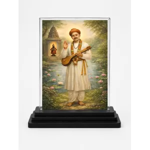 Sant Namdev Acrylic Car Dashboard Showpiece | Double-Sided Sant Namdev Photo Stand | 3 X 4 Inch Photo | Transparent Acrylic Frame With Black Base | Car Dashboard, Office & Table Decor (F70316) Sant Namdev Acrylic Car Dashboard Showpiece | Double-Sided Sant Namdev Photo Stand | 3 X 4 Inch Photo | Transparent Acrylic Frame With Black Base | Car Dashboard, Office & Table Decor (F70316)