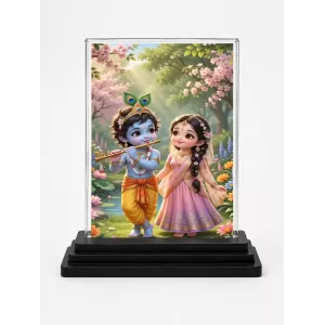 Krishna Acrylic Car Dashboard Showpiece | Double-Sided Krishna Photo Stand | 3 X 4 Inch Photo | Transparent Acrylic Frame With Black Base | Car Dashboard, Office & Table Decor (F70318) Krishna Acrylic Car Dashboard Showpiece | Double-Sided Krishna Photo Stand | 3 X 4 Inch Photo | Transparent Acrylic Frame With Black Base | Car Dashboard, Office & Table Decor (F70318)