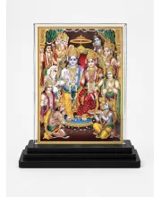 Hanuman Acrylic Car Dashboard Showpiece | Double-Sided Hanuman Photo Stand | 3 X 4 Inch Photo | Transparent Acrylic Frame With Black Base | Car Dashboard, Office & Table Decor (F70321)