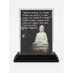 Goutam Buddha Quotes English Acrylic Car Dashboard Showpiece | Double-Sided Goutam Buddha Quotes English Photo Stand | 3 X 4 Inch Photo | Transparent Acrylic Frame With Black Base | Car Dashboard, Office & Table Decor (F70322) Goutam Buddha Quotes English Acrylic Car Dashboard Showpiece | Double-Sided Goutam Buddha Quotes English Photo Stand | 3 X 4 Inch Photo | Transparent Acrylic Frame With Black Base | Car Dashboard, Office & Table Decor (F70322)