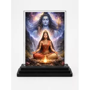 Parvati Acrylic Car Dashboard Showpiece | Double-Sided Parvati Photo Stand | 3 X 4 Inch Photo | Transparent Acrylic Frame With Black Base | Car Dashboard, Office & Table Decor (F70323) Parvati Acrylic Car Dashboard Showpiece | Double-Sided Parvati Photo Stand | 3 X 4 Inch Photo | Transparent Acrylic Frame With Black Base | Car Dashboard, Office & Table Decor (F70323)