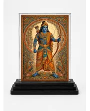 Lord Rama Acrylic Car Dashboard Showpiece | Double-Sided Lord Rama Photo Stand | 3 X 4 Inch Photo | Transparent Acrylic Frame With Black Base | Car Dashboard, Office & Table Decor (F70329)