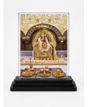 Tirupati Balaji Acrylic Car Dashboard Showpiece | Double-Sided Tirupati Balaji Photo Stand | 3 X 4 Inch Photo | Transparent Acrylic Frame With Black Base | Car Dashboard, Office & Table Decor (F70332)