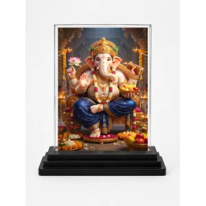 Lord Ganesha Acrylic Car Dashboard Showpiece | Double-Sided Lord Ganesha Photo Stand | 3 X 4 Inch Photo | Transparent Acrylic Frame With Black Base | Car Dashboard, Office & Table Decor (F70336) Lord Ganesha Acrylic Car Dashboard Showpiece | Double-Sided Lord Ganesha Photo Stand | 3 X 4 Inch Photo | Transparent Acrylic Frame With Black Base | Car Dashboard, Office & Table Decor (F70336)