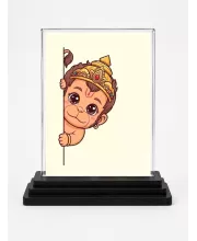 Lord Rama Acrylic Car Dashboard Showpiece | Double-Sided Lord Rama Photo Stand | 3 X 4 Inch Photo | Transparent Acrylic Frame With Black Base | Car Dashboard, Office & Table Decor (F70337)