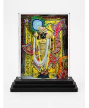 Hindu Deity Acrylic Car Dashboard Showpiece | Double-Sided Hindu Deity Photo Stand | 3 X 4 Inch Photo | Transparent Acrylic Frame With Black Base | Car Dashboard, Office & Table Decor (F70339)