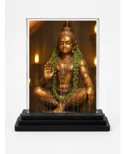 Hindu Deity Acrylic Car Dashboard Showpiece | Double-Sided Hindu Deity Photo Stand | 3 X 4 Inch Photo | Transparent Acrylic Frame With Black Base | Car Dashboard, Office & Table Decor (F70341)