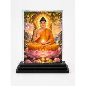 Gautama Buddha Acrylic Car Dashboard Showpiece | Double-Sided Gautama Buddha Photo Stand | 3 X 4 Inch Photo | Transparent Acrylic Frame With Black Base | Car Dashboard, Office & Table Decor (F70348) Gautama Buddha Acrylic Car Dashboard Showpiece | Double-Sided Gautama Buddha Photo Stand | 3 X 4 Inch Photo | Transparent Acrylic Frame With Black Base | Car Dashboard, Office & Table Decor (F70348)