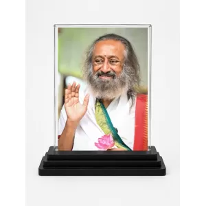 Sri Sri Ravi Shankar Acrylic Car Dashboard Showpiece | Double-Sided Sri Sri Ravi Shankar Photo Stand | 3 X 4 Inch Photo | Transparent Acrylic Frame With Black Base | Car Dashboard, Office & Table Decor (F70350) Sri Sri Ravi Shankar Acrylic Car Dashboard Showpiece | Double-Sided Sri Sri Ravi Shankar Photo Stand | 3 X 4 Inch Photo | Transparent Acrylic Frame With Black Base | Car Dashboard, Office & Table Decor (F70350)