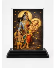 Lord Shiva Acrylic Car Dashboard Showpiece | Double-Sided Lord Shiva Photo Stand | 3 X 4 Inch Photo | Transparent Acrylic Frame With Black Base | Car Dashboard, Office & Table Decor (F70372)