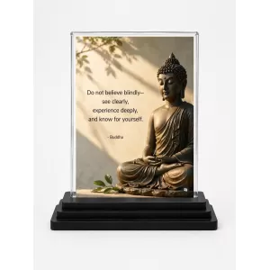 Goutam Buddha Quotes English Acrylic Car Dashboard Showpiece | Double-Sided Goutam Buddha Quotes English Photo Stand | 3 X 4 Inch Photo | Transparent Acrylic Frame With Black Base | Car Dashboard, Office & Table Decor (F70375) Goutam Buddha Quotes English Acrylic Car Dashboard Showpiece | Double-Sided Goutam Buddha Quotes English Photo Stand | 3 X 4 Inch Photo | Transparent Acrylic Frame With Black Base | Car Dashboard, Office & Table Decor (F70375)