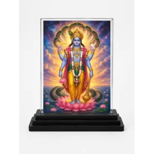 Lord Vishnu Acrylic Car Dashboard Showpiece | Double-Sided Lord Vishnu Photo Stand | 3 X 4 Inch Photo | Transparent Acrylic Frame With Black Base | Car Dashboard, Office & Table Decor (F70387) Lord Vishnu Acrylic Car Dashboard Showpiece | Double-Sided Lord Vishnu Photo Stand | 3 X 4 Inch Photo | Transparent Acrylic Frame With Black Base | Car Dashboard, Office & Table Decor (F70387)