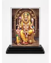 Hindu Deity Acrylic Car Dashboard Showpiece | Double-Sided Hindu Deity Photo Stand | 3 X 4 Inch Photo | Transparent Acrylic Frame With Black Base | Car Dashboard, Office & Table Decor (F70391)