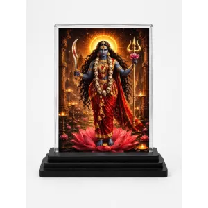 Maa Kali Acrylic Car Dashboard Showpiece | Double-Sided Maa Kali Photo Stand | 3 X 4 Inch Photo | Transparent Acrylic Frame With Black Base | Car Dashboard, Office & Table Decor (F70397) Maa Kali Acrylic Car Dashboard Showpiece | Double-Sided Maa Kali Photo Stand | 3 X 4 Inch Photo | Transparent Acrylic Frame With Black Base | Car Dashboard, Office & Table Decor (F70397)