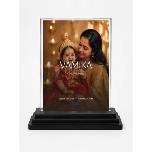 Baby Devi Acrylic Car Dashboard Showpiece | Double-Sided Baby Devi Photo Stand | 3 X 4 Inch Photo | Transparent Acrylic Frame With Black Base | Car Dashboard, Office & Table Decor (F70405) Baby Devi Acrylic Car Dashboard Showpiece | Double-Sided Baby Devi Photo Stand | 3 X 4 Inch Photo | Transparent Acrylic Frame With Black Base | Car Dashboard, Office & Table Decor (F70405)