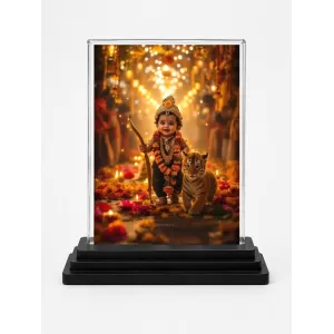 Lord Ayyappa Acrylic Car Dashboard Showpiece | Double-Sided Lord Ayyappa Photo Stand | 3 X 4 Inch Photo | Transparent Acrylic Frame With Black Base | Car Dashboard, Office & Table Decor (F70420) Lord Ayyappa Acrylic Car Dashboard Showpiece | Double-Sided Lord Ayyappa Photo Stand | 3 X 4 Inch Photo | Transparent Acrylic Frame With Black Base | Car Dashboard, Office & Table Decor (F70420)