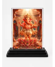 Lord Shiva Acrylic Car Dashboard Showpiece | Double-Sided Lord Shiva Photo Stand | 3 X 4 Inch Photo | Transparent Acrylic Frame With Black Base | Car Dashboard, Office & Table Decor (F70422)