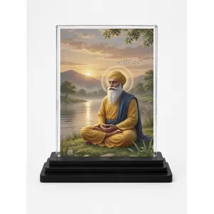 Guru Nanak Dev Ji Acrylic Car Dashboard Showpiece | Double-Sided Guru Nanak Dev Ji Photo Stand | 3 X 4 Inch Photo | Transparent Acrylic Frame With Black Base | Car Dashboard, Office & Table Decor (F70426) Guru Nanak Dev Ji Acrylic Car Dashboard Showpiece | Double-Sided Guru Nanak Dev Ji Photo Stand | 3 X 4 Inch Photo | Transparent Acrylic Frame With Black Base | Car Dashboard, Office & Table Decor (F70426)