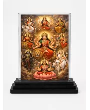 Hindu Deity Acrylic Car Dashboard Showpiece | Double-Sided Hindu Deity Photo Stand | 3 X 4 Inch Photo | Transparent Acrylic Frame With Black Base | Car Dashboard, Office & Table Decor (F70437)