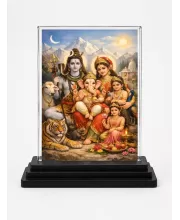 Lord Ganesha Acrylic Car Dashboard Showpiece | Double-Sided Lord Ganesha Photo Stand | 3 X 4 Inch Photo | Transparent Acrylic Frame With Black Base | Car Dashboard, Office & Table Decor (F70439)