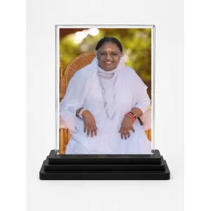 Mata Amritanandamayi Acrylic Car Dashboard Showpiece | Double-Sided Mata Amritanandamayi Photo Stand | 3 X 4 Inch Photo | Transparent Acrylic Frame With Black Base | Car Dashboard, Office & Table Decor (F70443) Mata Amritanandamayi Acrylic Car Dashboard Showpiece | Double-Sided Mata Amritanandamayi Photo Stand | 3 X 4 Inch Photo | Transparent Acrylic Frame With Black Base | Car Dashboard, Office & Table Decor (F70443)