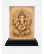 Hindu Deity Acrylic Car Dashboard Showpiece | Double-Sided Hindu Deity Photo Stand | 3 X 4 Inch Photo | Transparent Acrylic Frame With Black Base | Car Dashboard, Office & Table Decor (F70454)