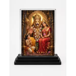 Narasimha Acrylic Car Dashboard Showpiece | Double-Sided Narasimha Photo Stand | 3 X 4 Inch Photo | Transparent Acrylic Frame With Black Base | Car Dashboard, Office & Table Decor (F70455) Narasimha Acrylic Car Dashboard Showpiece | Double-Sided Narasimha Photo Stand | 3 X 4 Inch Photo | Transparent Acrylic Frame With Black Base | Car Dashboard, Office & Table Decor (F70455)