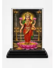 Hindu Deity Acrylic Car Dashboard Showpiece | Double-Sided Hindu Deity Photo Stand | 3 X 4 Inch Photo | Transparent Acrylic Frame With Black Base | Car Dashboard, Office & Table Decor (F70457)