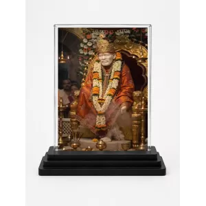 Sai Baba Acrylic Car Dashboard Showpiece | Double-Sided Sai Baba Photo Stand | 3 X 4 Inch Photo | Transparent Acrylic Frame With Black Base | Car Dashboard, Office & Table Decor (F70460) Sai Baba Acrylic Car Dashboard Showpiece | Double-Sided Sai Baba Photo Stand | 3 X 4 Inch Photo | Transparent Acrylic Frame With Black Base | Car Dashboard, Office & Table Decor (F70460)
