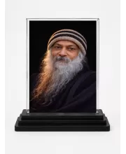 Osho Acrylic Car Dashboard Showpiece | Double-Sided Osho Photo Stand | 3 X 4 Inch Photo | Transparent Acrylic Frame With Black Base | Car Dashboard, Office & Table Decor (F70466)