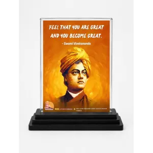 Swami Vibekananda Quote Acrylic Car Dashboard Showpiece | Double-Sided Swami Vibekananda Quote Photo Stand | 3 X 4 Inch Photo | Transparent Acrylic Frame With Black Base | Car Dashboard, Office & Table Decor (F70467) Swami Vibekananda Quote Acrylic Car Dashboard Showpiece | Double-Sided Swami Vibekananda Quote Photo Stand | 3 X 4 Inch Photo | Transparent Acrylic Frame With Black Base | Car Dashboard, Office & Table Decor (F70467)