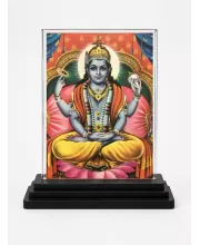 Hindu God Acrylic Car Dashboard Showpiece | Double-Sided Hindu God Photo Stand | 3 X 4 Inch Photo | Transparent Acrylic Frame With Black Base | Car Dashboard, Office & Table Decor (F70468)
