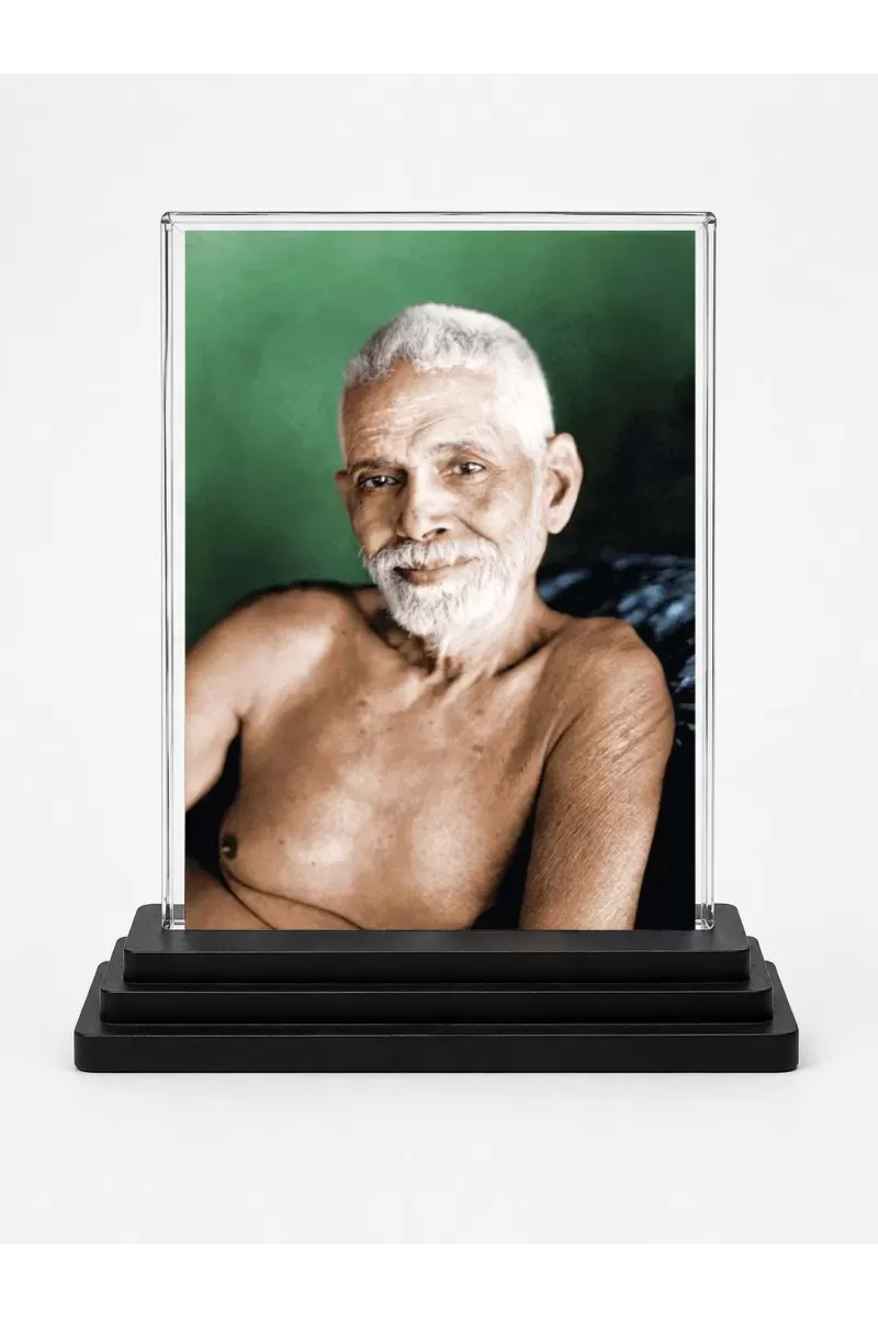 Lord Rama Acrylic Car Dashboard Showpiece | Double-Sided Lord Rama Photo Stand | 3 X 4 Inch Photo | Transparent Acrylic Frame With Black Base | Car Dashboard, Office & Table Decor (F70469)