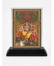 Lord Shiva Acrylic Car Dashboard Showpiece | Double-Sided Lord Shiva Photo Stand | 3 X 4 Inch Photo | Transparent Acrylic Frame With Black Base | Car Dashboard, Office & Table Decor (F70472)