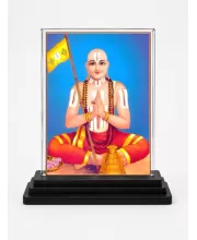Lord Rama Acrylic Car Dashboard Showpiece | Double-Sided Lord Rama Photo Stand | 3 X 4 Inch Photo | Transparent Acrylic Frame With Black Base | Car Dashboard, Office & Table Decor (F70475)