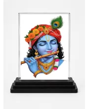 Lord Rama Acrylic Car Dashboard Showpiece | Double-Sided Lord Rama Photo Stand | 3 X 4 Inch Photo | Transparent Acrylic Frame With Black Base | Car Dashboard, Office & Table Decor (F70476)
