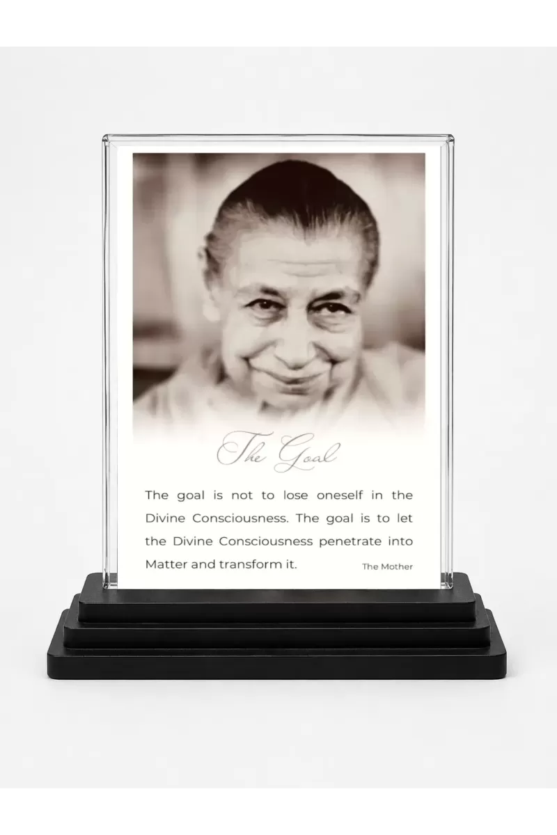 Sri Aurobindo Acrylic Car Dashboard Showpiece | Double-Sided Sri Aurobindo Photo Stand | 3 X 4 Inch Photo | Transparent Acrylic Frame With Black Base | Car Dashboard, Office & Table Decor (F70477)