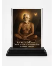 Lord Rama Acrylic Car Dashboard Showpiece | Double-Sided Lord Rama Photo Stand | 3 X 4 Inch Photo | Transparent Acrylic Frame With Black Base | Car Dashboard, Office & Table Decor (F70485)