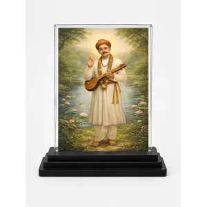 Sant Namdev Acrylic Car Dashboard Showpiece | Double-Sided Sant Namdev Photo Stand | 3 X 4 Inch Photo | Transparent Acrylic Frame With Black Base | Car Dashboard, Office & Table Decor (F70495) Sant Namdev Acrylic Car Dashboard Showpiece | Double-Sided Sant Namdev Photo Stand | 3 X 4 Inch Photo | Transparent Acrylic Frame With Black Base | Car Dashboard, Office & Table Decor (F70495)