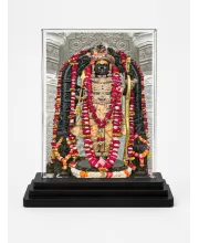 Ram Lalla Acrylic Car Dashboard Showpiece | Double-Sided Ram Lalla Photo Stand | 3 X 4 Inch Photo | Transparent Acrylic Frame With Black Base | Car Dashboard, Office & Table Decor (F70515)