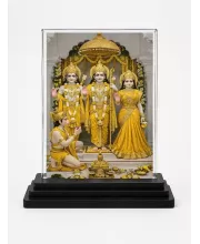 Ram Darbar Acrylic Car Dashboard Showpiece | Double-Sided Ram Darbar Photo Stand | 3 X 4 Inch Photo | Transparent Acrylic Frame With Black Base | Car Dashboard, Office & Table Decor (F70524)