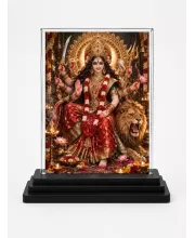 Lord Shiva Acrylic Car Dashboard Showpiece | Double-Sided Lord Shiva Photo Stand | 3 X 4 Inch Photo | Transparent Acrylic Frame With Black Base | Car Dashboard, Office & Table Decor (F70533)