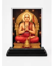 Lord Rama Acrylic Car Dashboard Showpiece | Double-Sided Lord Rama Photo Stand | 3 X 4 Inch Photo | Transparent Acrylic Frame With Black Base | Car Dashboard, Office & Table Decor (F70539)