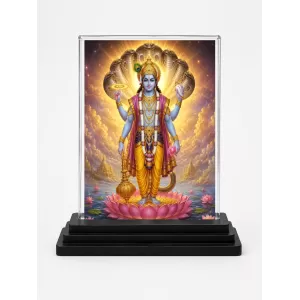 Lord Vishnu Acrylic Car Dashboard Showpiece | Double-Sided Lord Vishnu Photo Stand | 3 X 4 Inch Photo | Transparent Acrylic Frame With Black Base | Car Dashboard, Office & Table Decor (F70540) Lord Vishnu Acrylic Car Dashboard Showpiece | Double-Sided Lord Vishnu Photo Stand | 3 X 4 Inch Photo | Transparent Acrylic Frame With Black Base | Car Dashboard, Office & Table Decor (F70540)