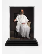 Sri Sri Ravi Shankar Acrylic Car Dashboard Showpiece | Double-Sided Sri Sri Ravi Shankar Photo Stand | 3 X 4 Inch Photo | Transparent Acrylic Frame With Black Base | Car Dashboard, Office & Table Decor (F70543)