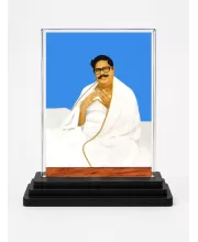 Thakur Anukul Acrylic Car Dashboard Showpiece | Double-Sided Thakur Anukul Photo Stand | 3 X 4 Inch Photo | Transparent Acrylic Frame With Black Base | Car Dashboard, Office & Table Decor (F70559)