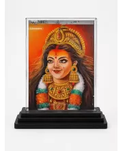 Hindu Deity Acrylic Car Dashboard Showpiece | Double-Sided Hindu Deity Photo Stand | 3 X 4 Inch Photo | Transparent Acrylic Frame With Black Base | Car Dashboard, Office & Table Decor (F70561)